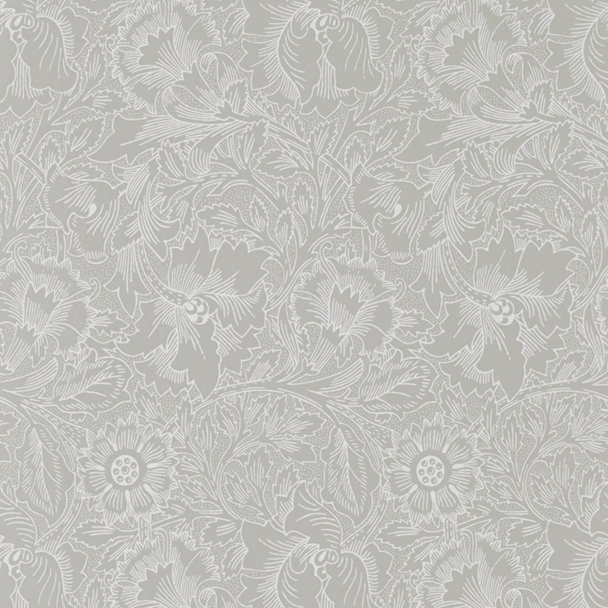 Morris & Co Pure Poppy Wallpaper - dove-chalk