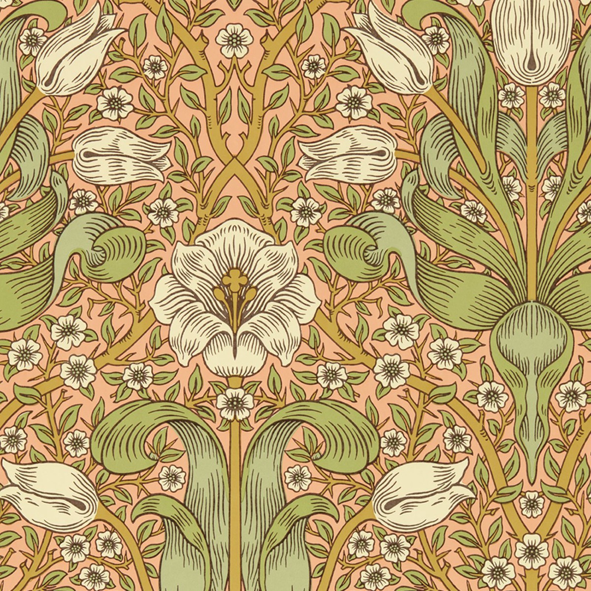 Morris & Co Spring Thicket Wallpaper - fruit-punch