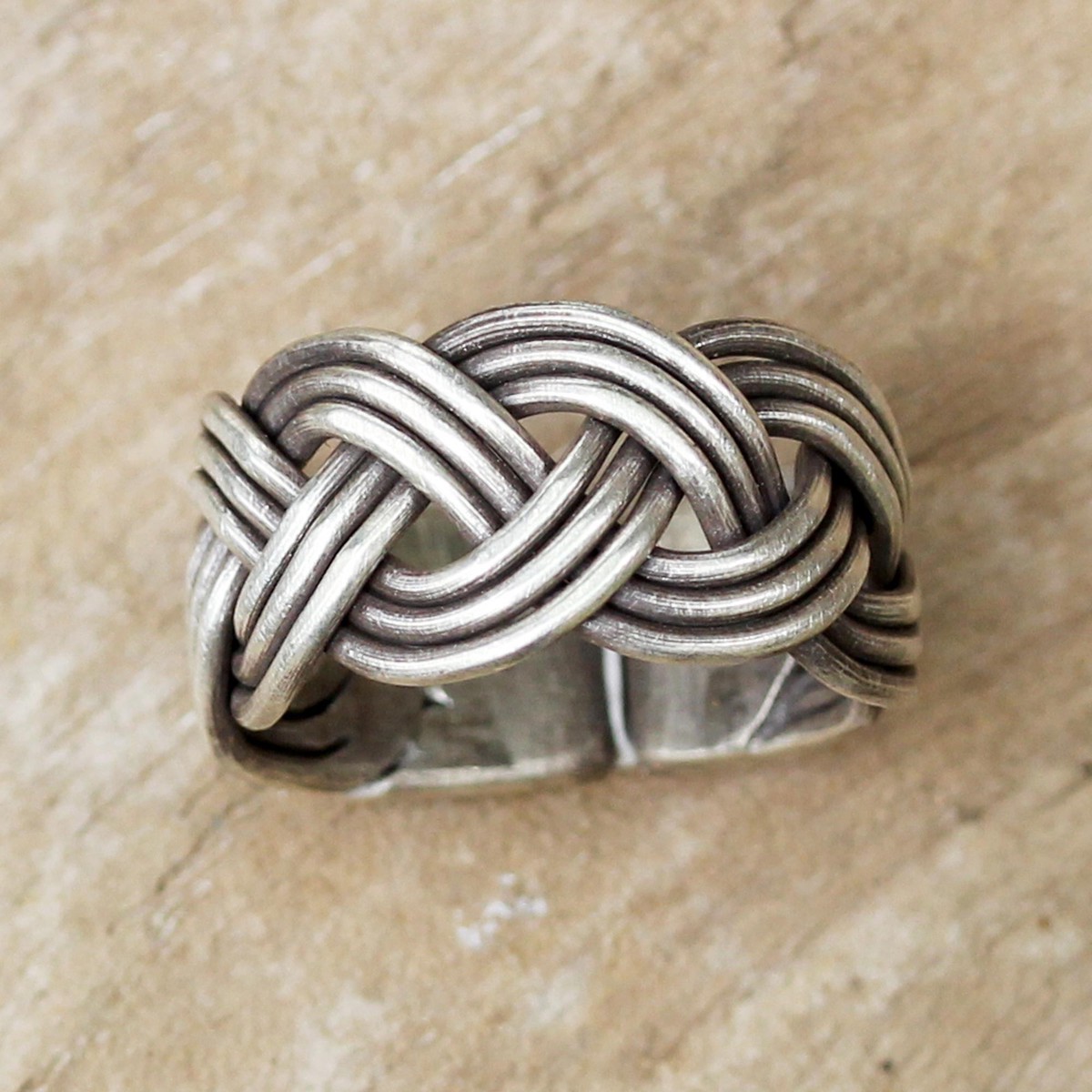 Braided Sterling Silver Wrap Ring from Thailand - Woven Charm - 6 (member)