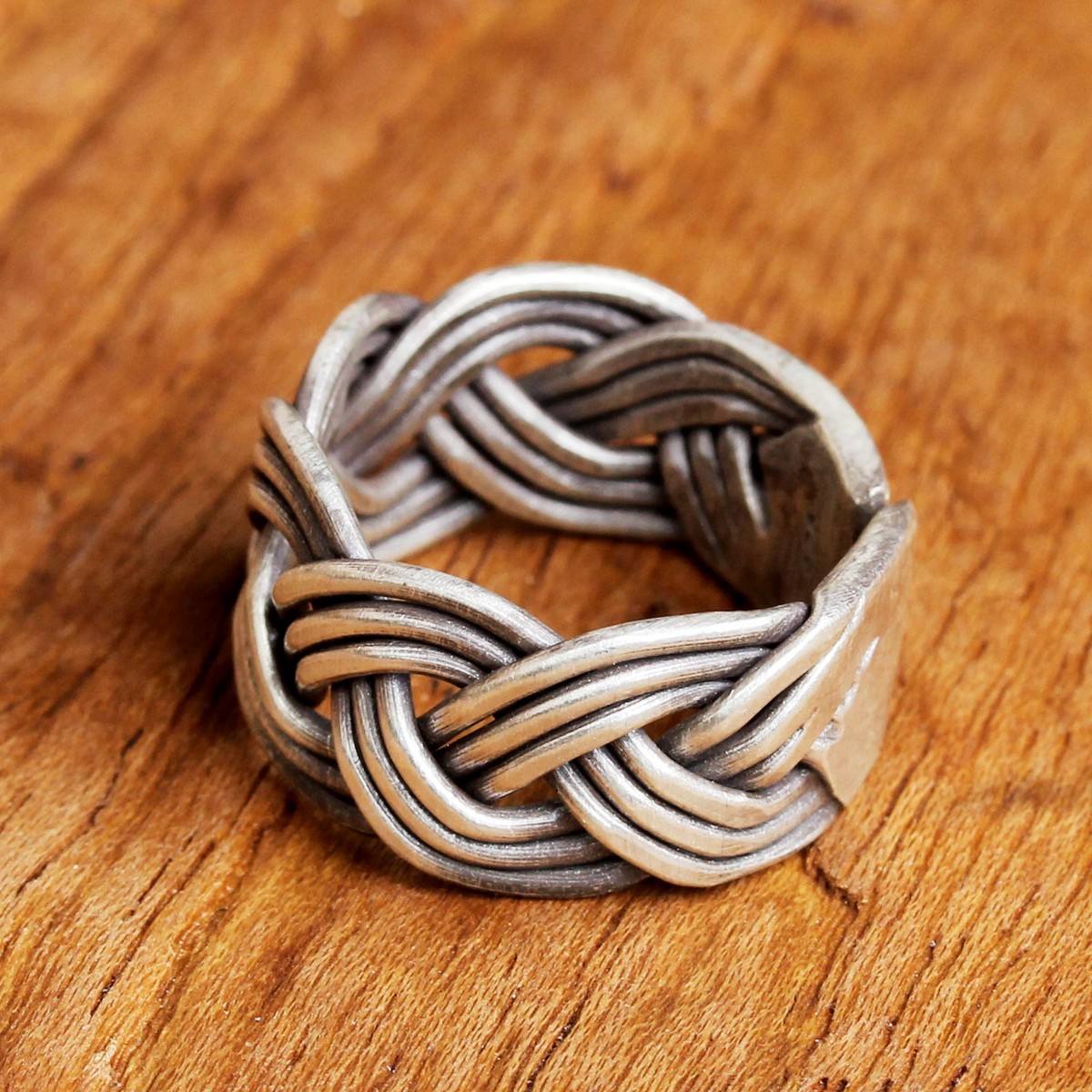 Braided Sterling Silver Wrap Ring from Thailand - Woven Charm - 7 (member)