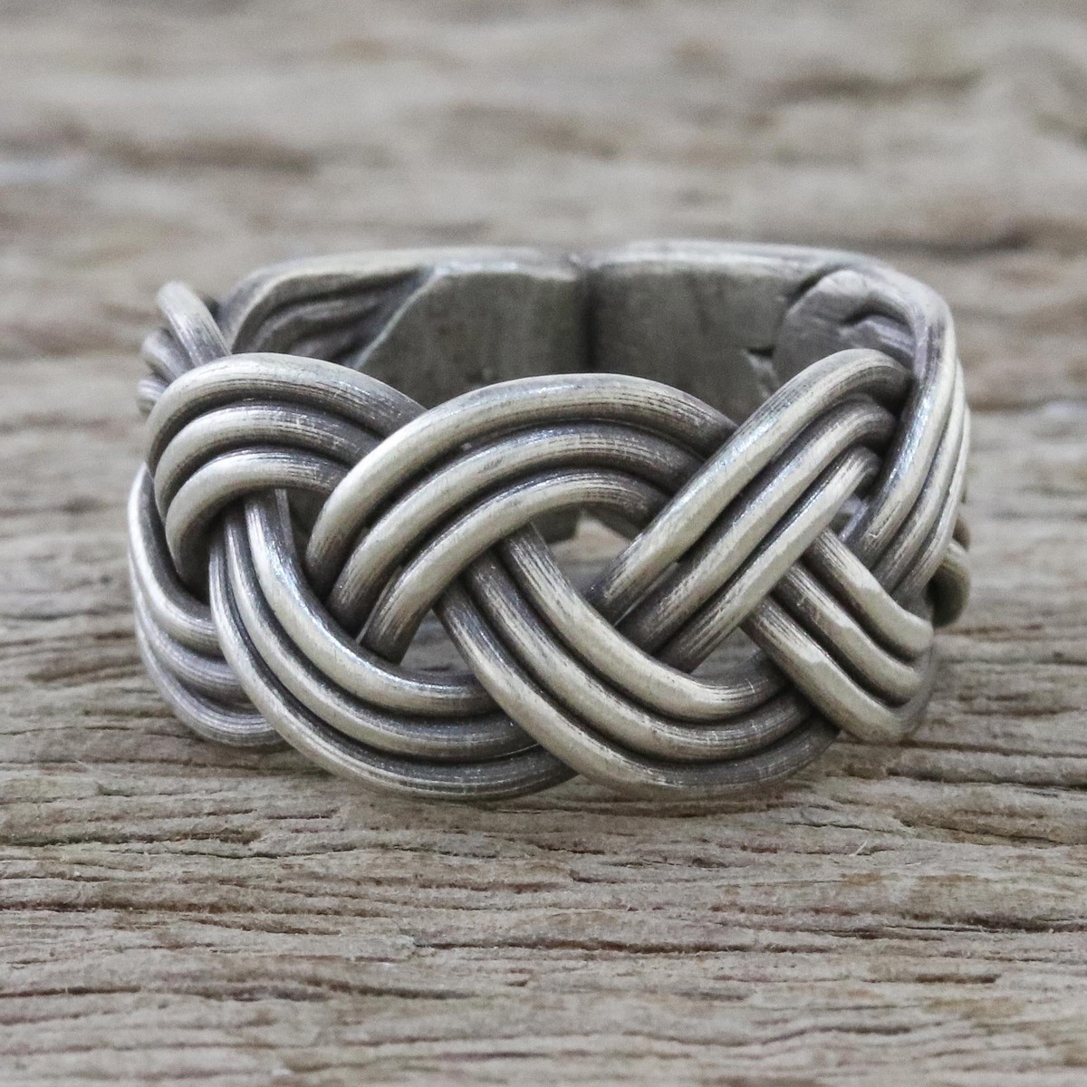 Braided Sterling Silver Wrap Ring from Thailand - Woven Charm - 8 (member)