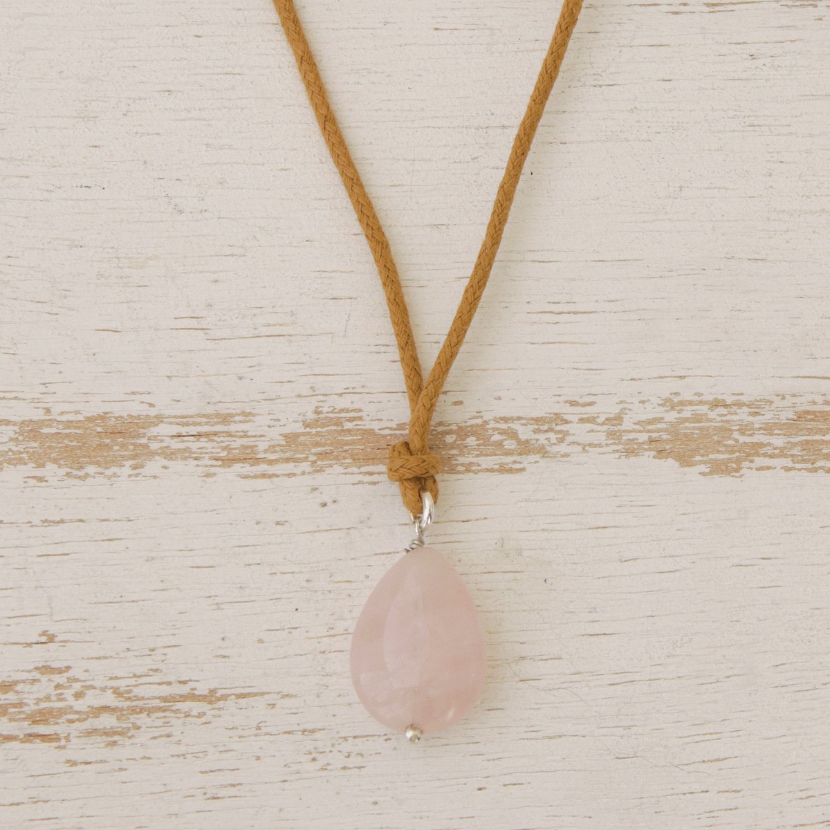 Brazilian Handcrafted Rose Quartz Pendant Necklace - Gemstone Mystique