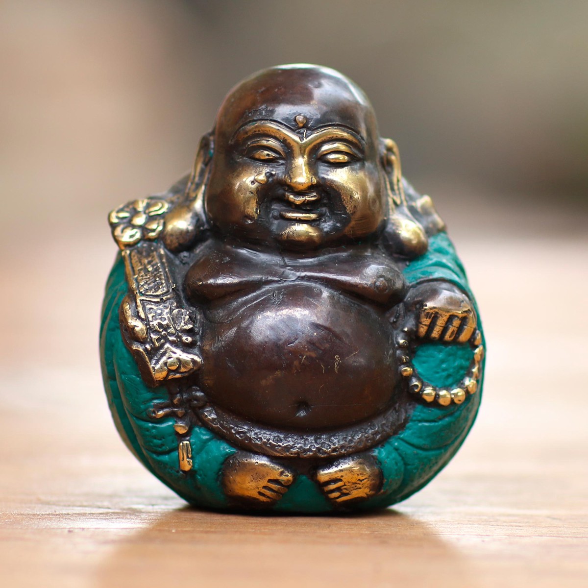Bronze Sculpture of Sitting Buddha from Indonesia - Welcoming Buddha