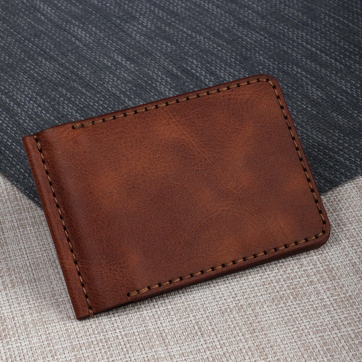 Brown 100% Leather Bifold Card Holder-Wallet from Armenia - Urban Brown