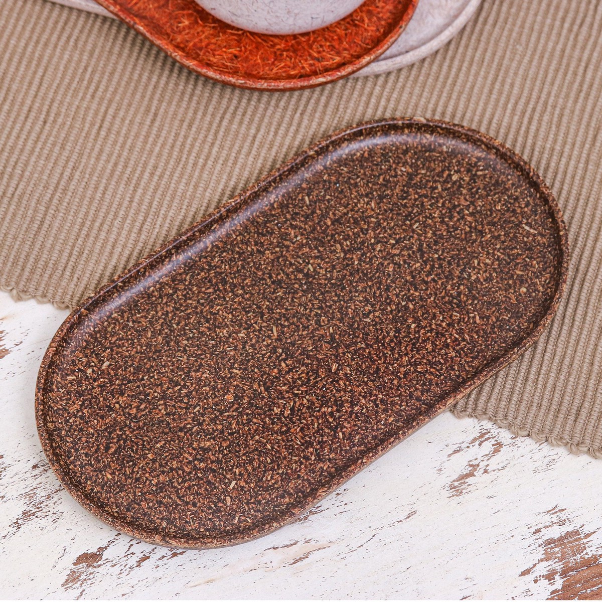 Brown Recycled Rice Husk Bio-Composite Capsule Tray - Practical Brown
