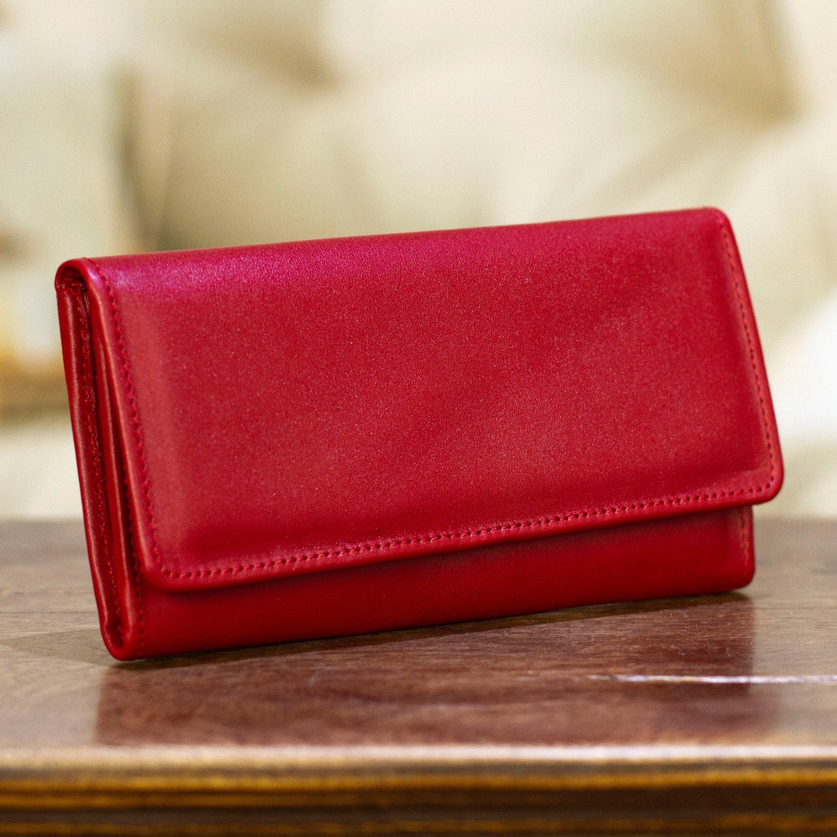 Burgundy Leather Wallet with Coin Pocket - Coporo Burgundy