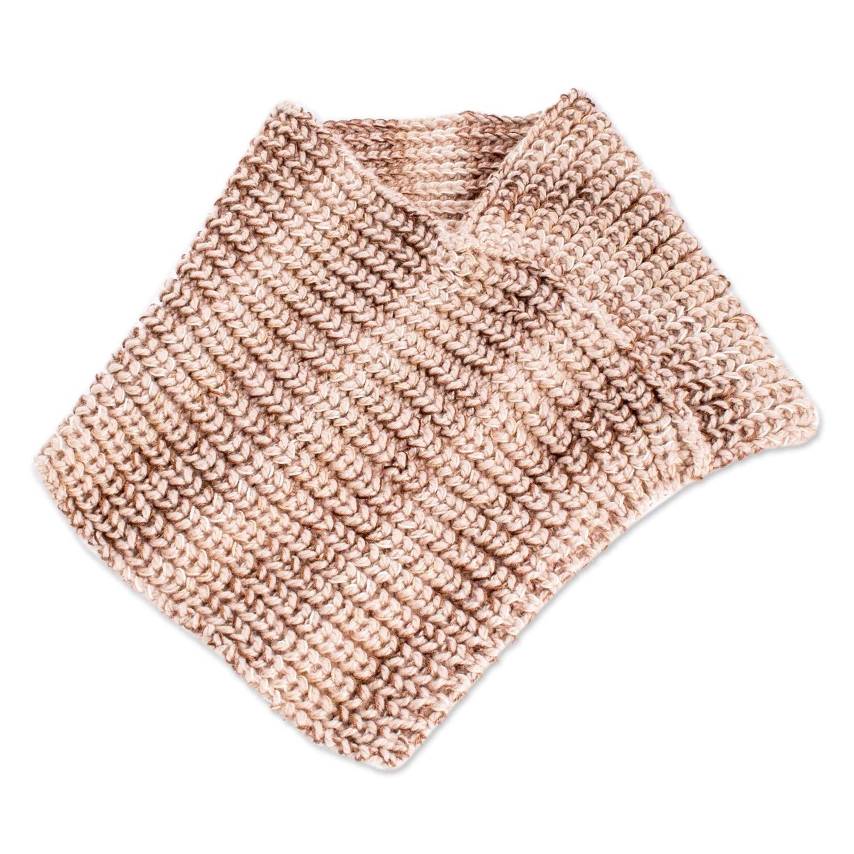 Brown and Beige Knitted Neck Warmer - Coffee Wrap (member)