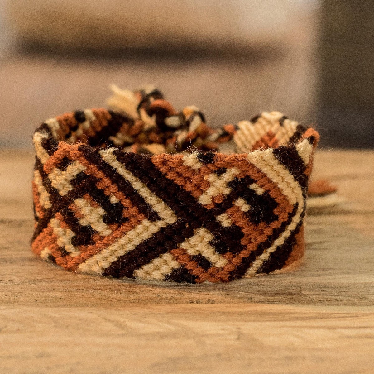 Brown Black & Beige Friendship Bracelet Braided in Guatemala - Desert Bound