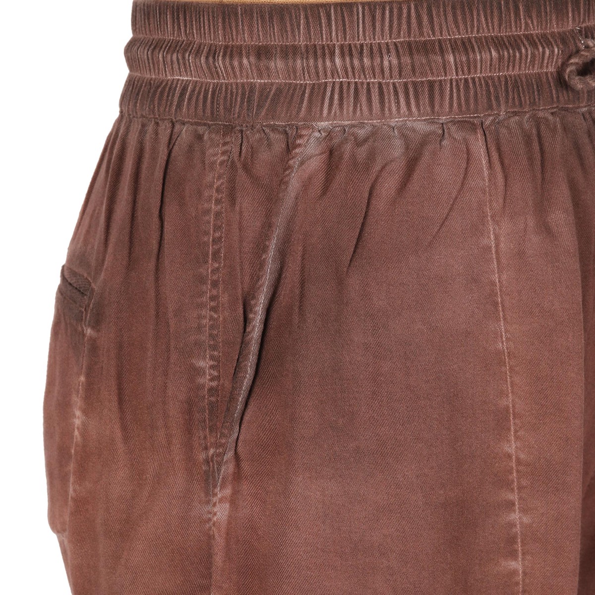 Brown Stone-Washed Viscose Pants - Simple Style in Rosewood - XXL (member)