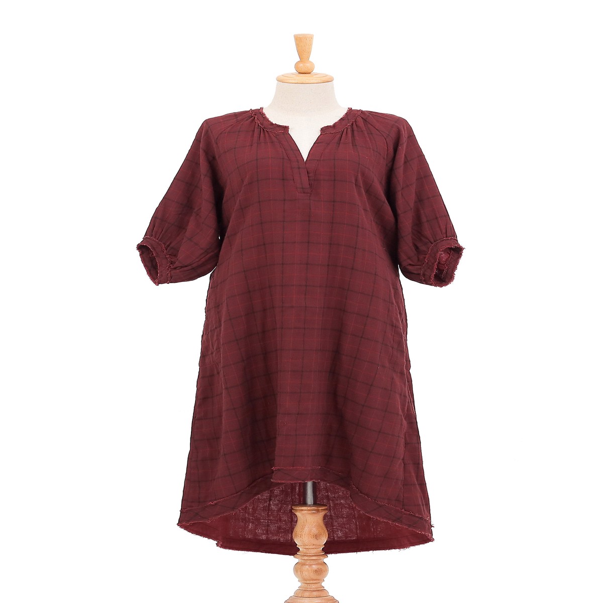 Burgundy Tunic-Style Dress from Thailand - Chiang Mai Wine - M