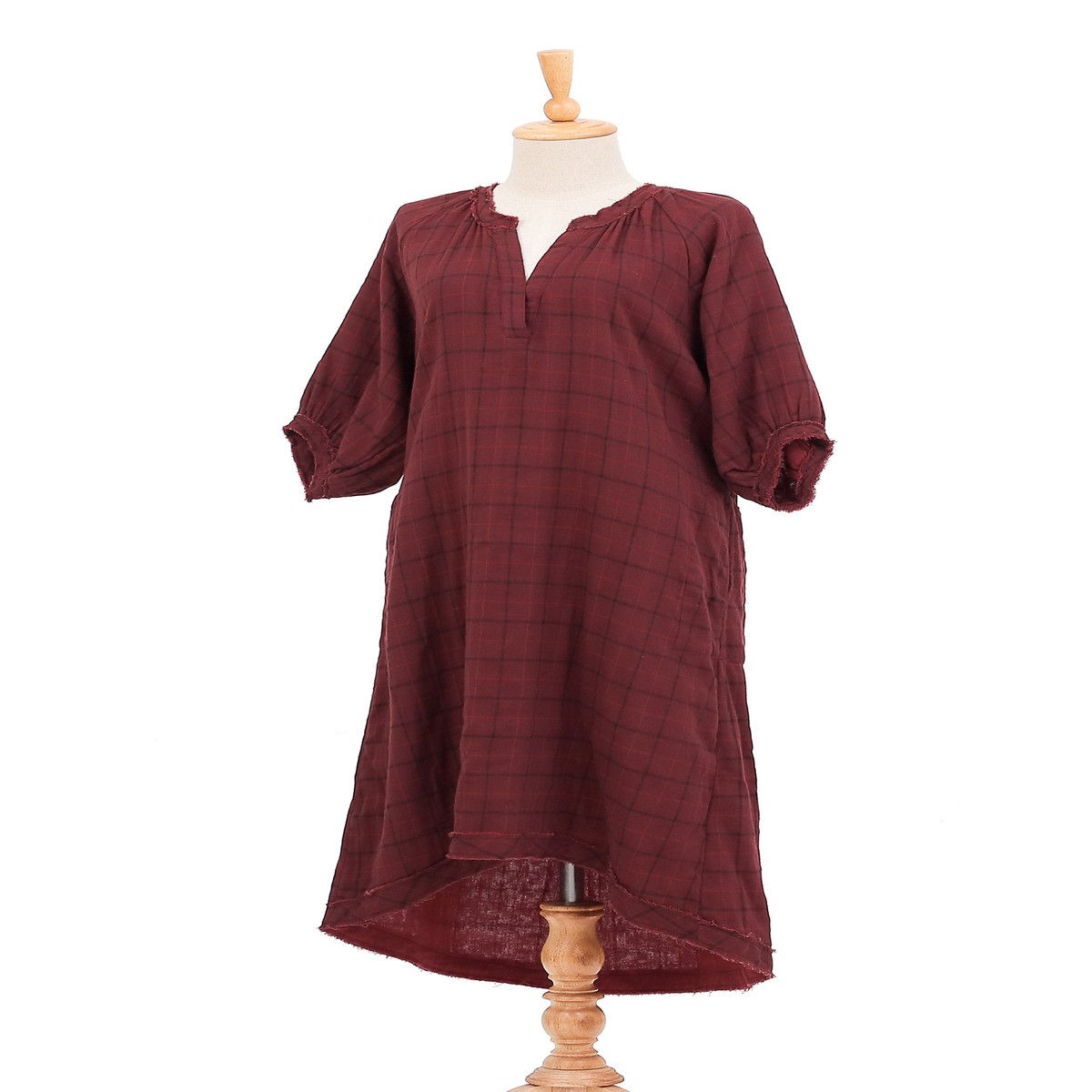 Burgundy Tunic-Style Dress from Thailand - Chiang Mai Wine - S (member)