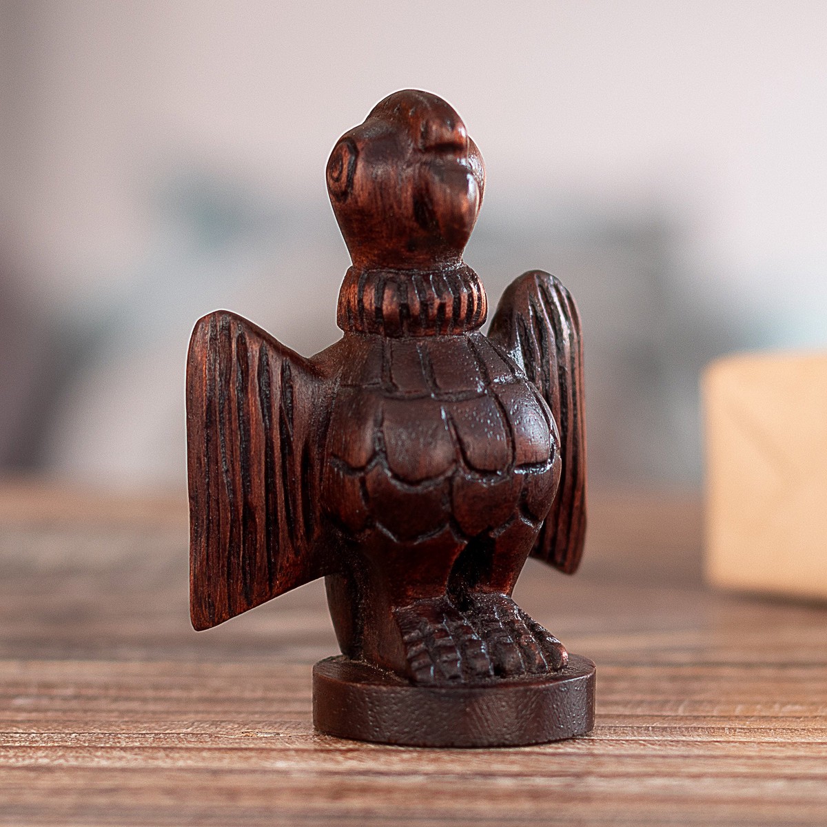 Cedar Wood Figurine of Andean Condor Carved by Hand in Peru - Mighty Condor