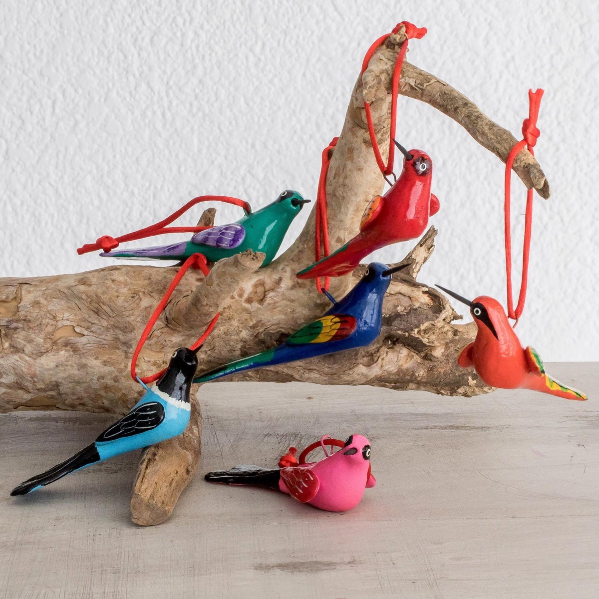 Ceramic Bird Ornaments (Set of 6) - Flight of Love