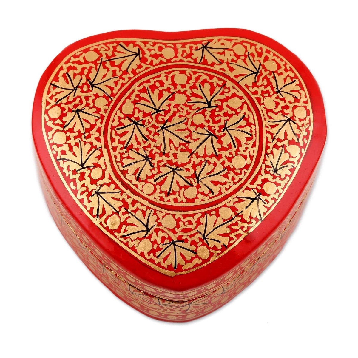 Chinar Leaf Motif Heart Shaped Decorative Box - Kashmir Romance (member)