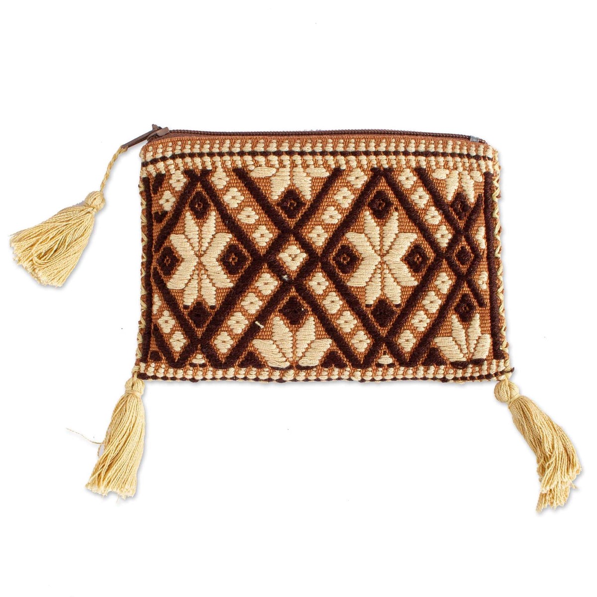 Cotton Coin Purse - Brown Geometry (member)