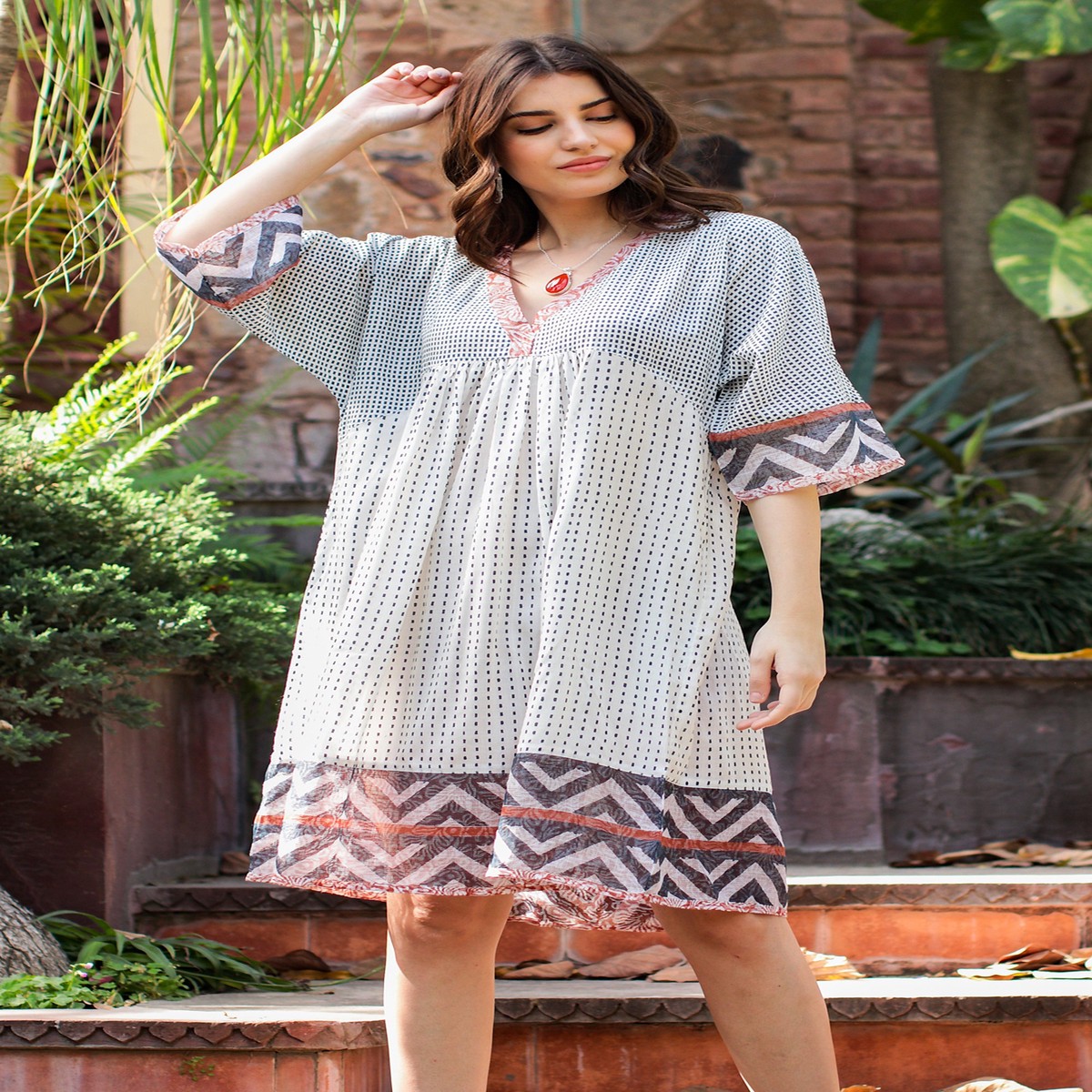 Empire Waist Viscose Dress – Mumbai Joy – L