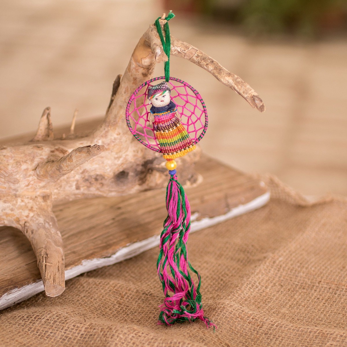 Guatemalan Worry Doll Ornament - Catcher of Dreams