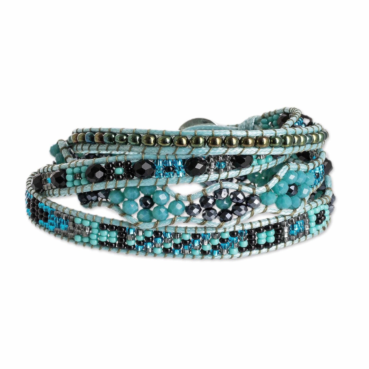 Hand Beaded Wrap Bracelet from Guatemala – Atitlan Shores (member)