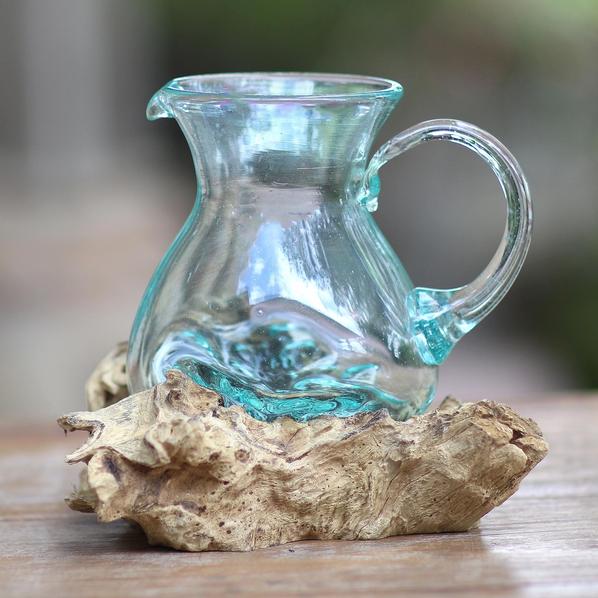 Hand Blown Glass and Wood Sculpture – Poured