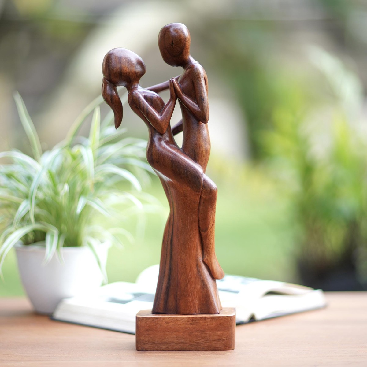 Hand Carved Balinese Suar Wood Statuette – Ballroom Music