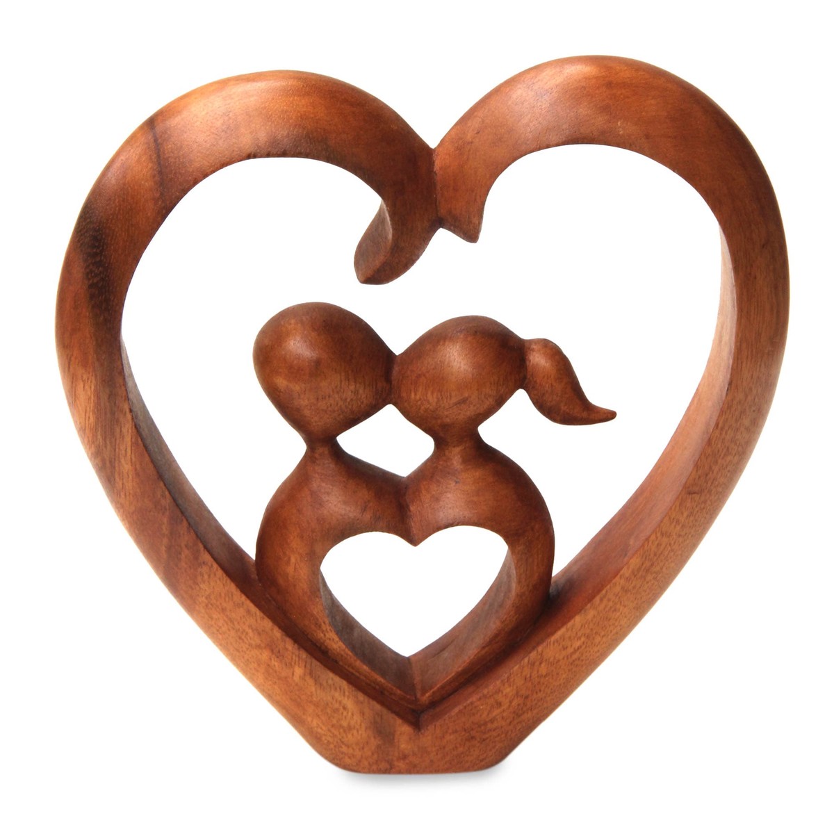 Hand Carved Heart Sculpture – Story of Love (member)