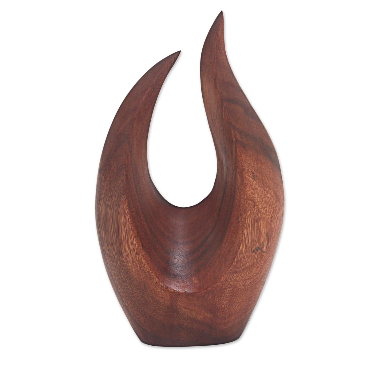 Hand Carved Natural Suar Wood Fire Flames Sculpture – Fire Flames (member)