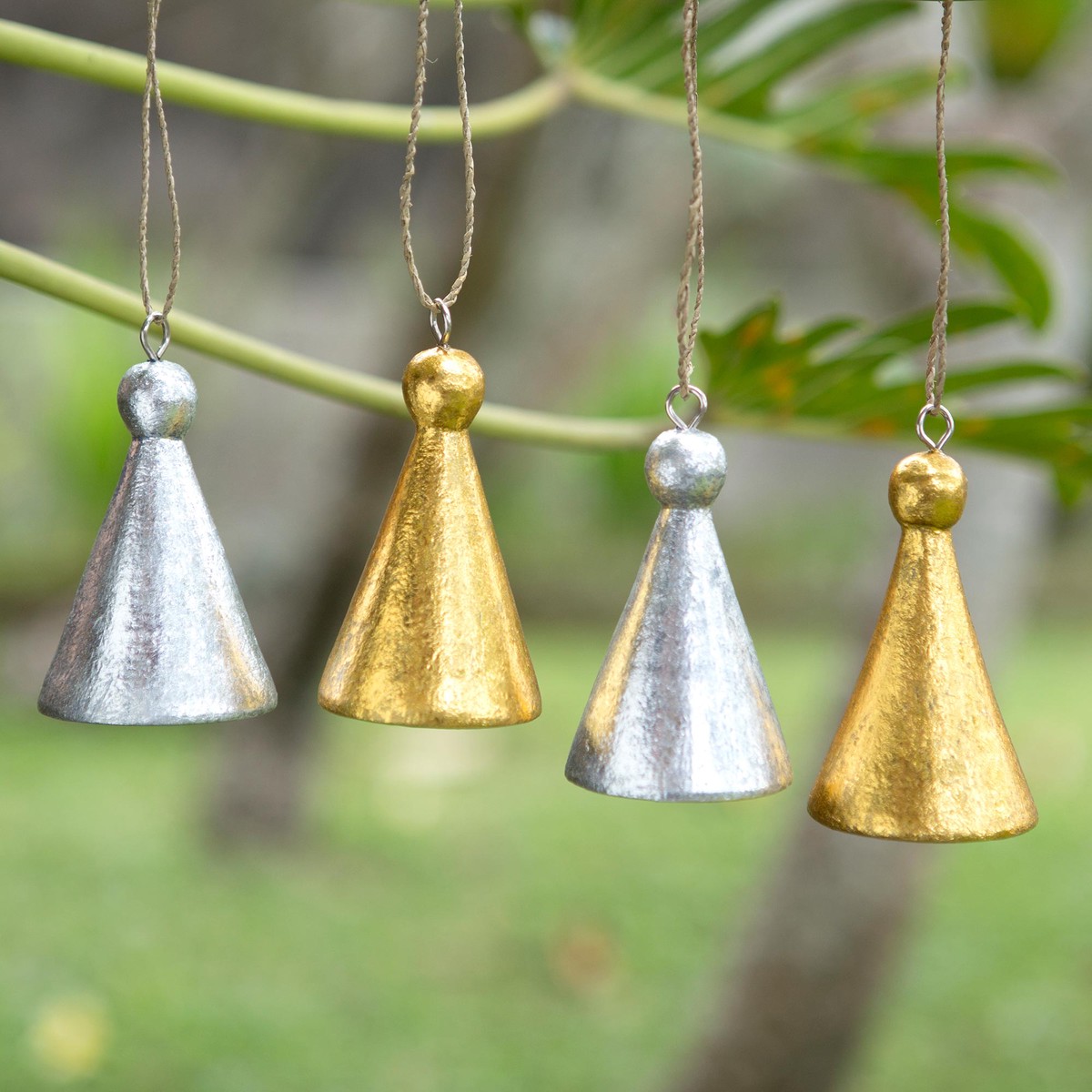 Hand Crafted Albesia Wood Holiday Ornaments (Set of 4) - Holiday Hats