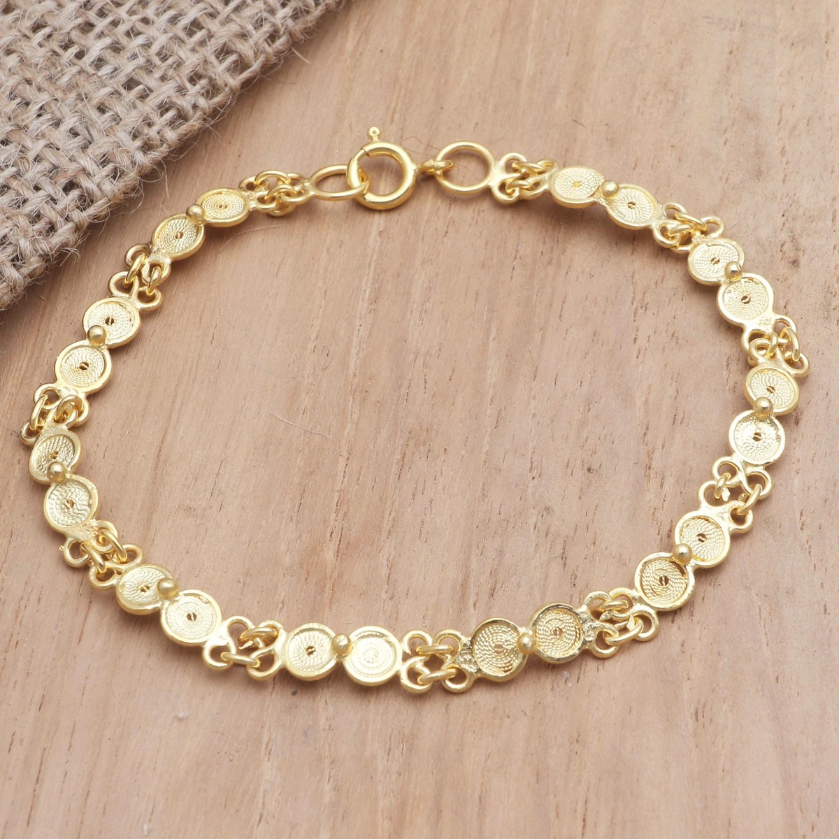 Hand Crafted Gold-Plated Filigree Bracelet – Early Sunrise