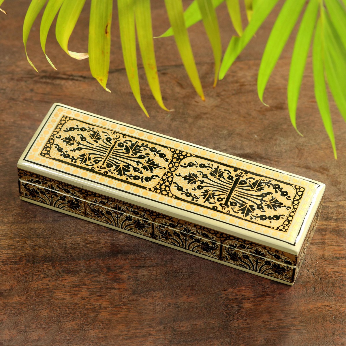 Hand Crafted Papier Mache and Wood Decorative Box – Srinagar Charm