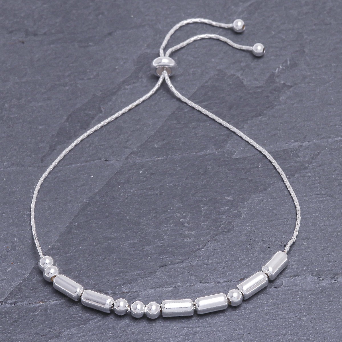 Hand Crafted Sterling Silver Morse Code Beaded Bracelet – Message of Unity