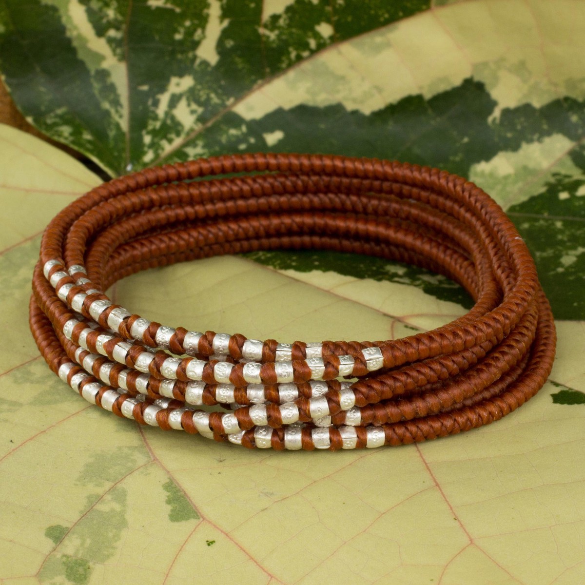 Hand Knotted Wrap Bracelet with Silver Accents – Karen Honey Chic