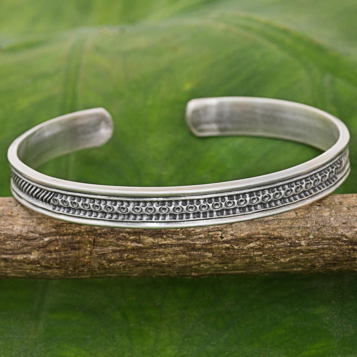 Hand Made Sterling Silver Cuff Bracelet Inscription Thailand – Sterling Family