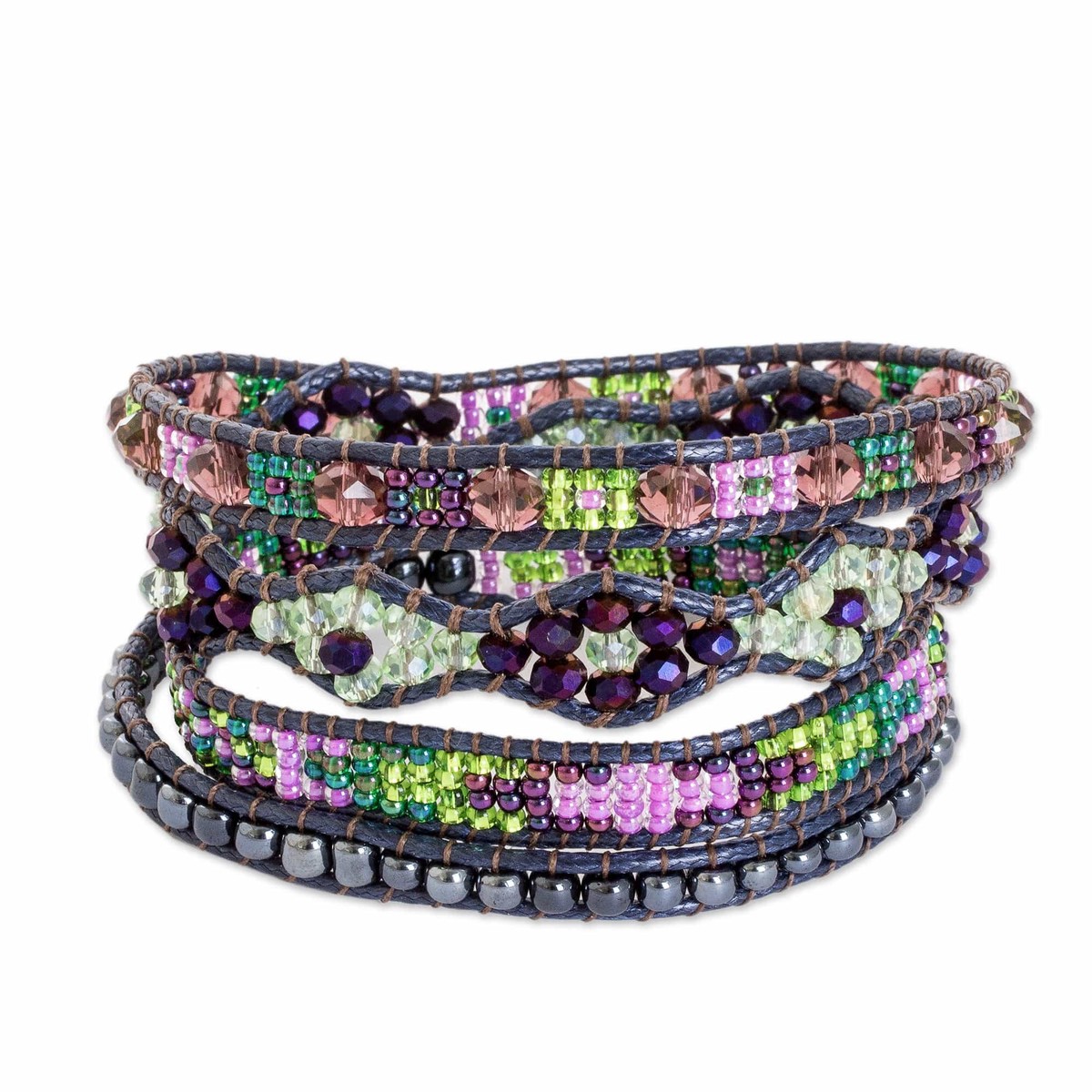 Handcrafted Bead Wrap Bracelet - Fresh Harvest (member)