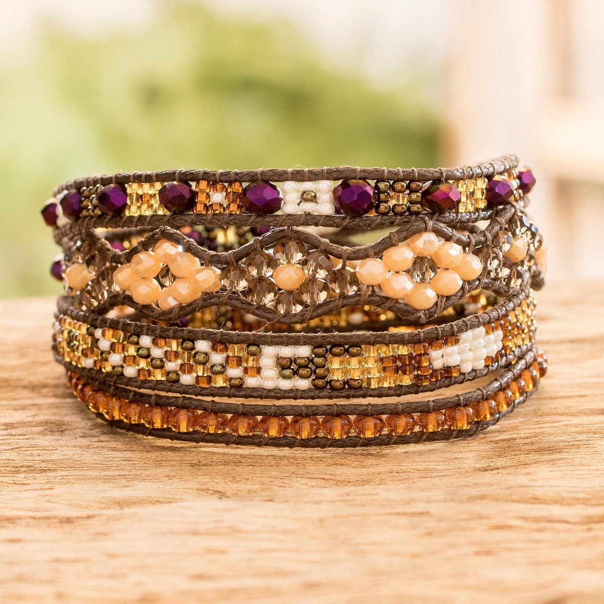 Handcrafted Beaded Positive Energy Long Wrap Bracelet - Bountiful Moments