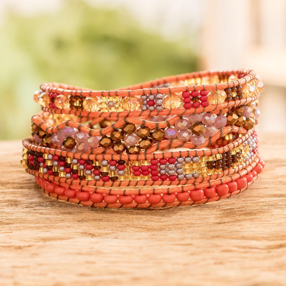 Handcrafted Beaded Positive Energy Long Wrap Bracelet - Radiant Protection