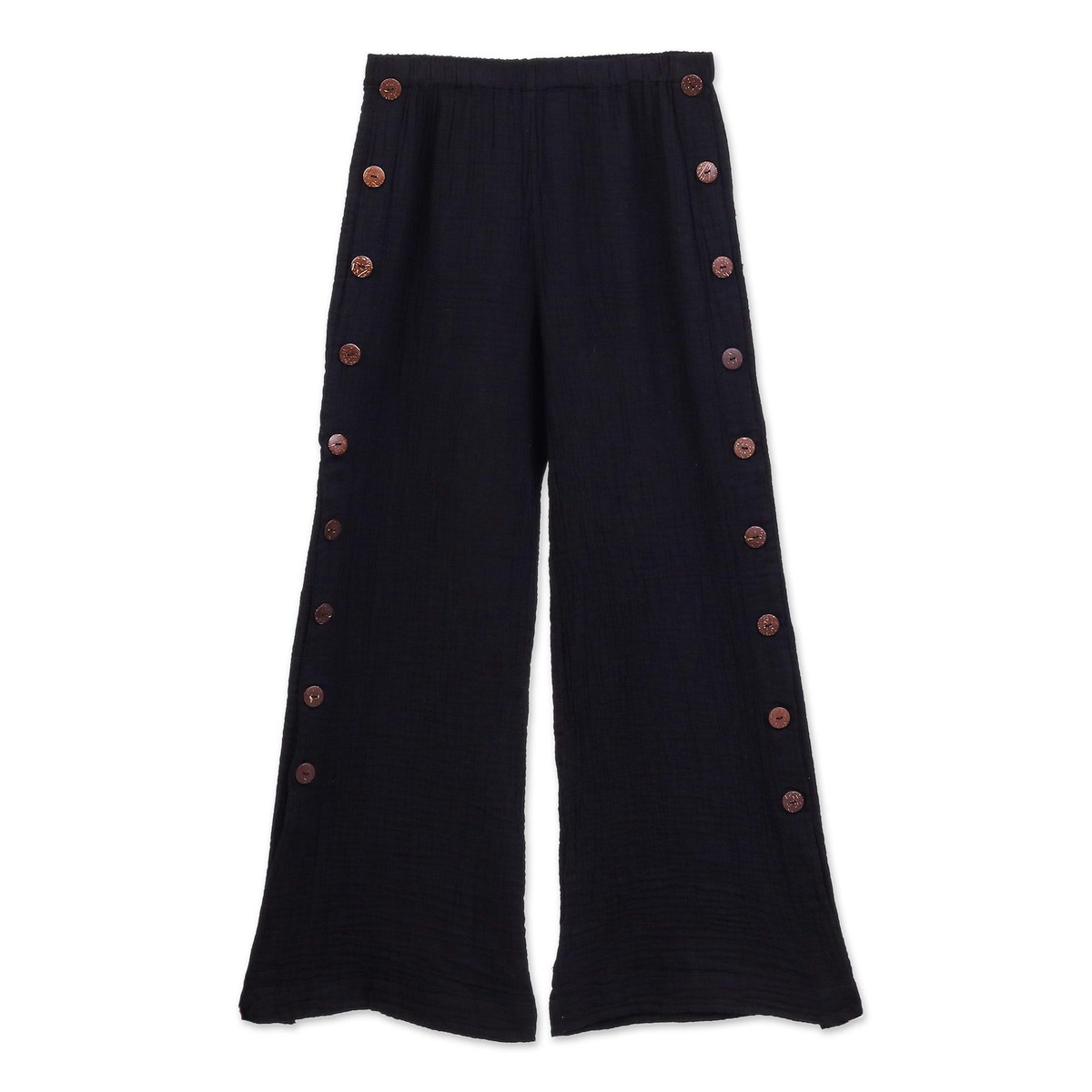 Handcrafted Cotton Double Gauze Pants - Out of Office in Black - M (member)