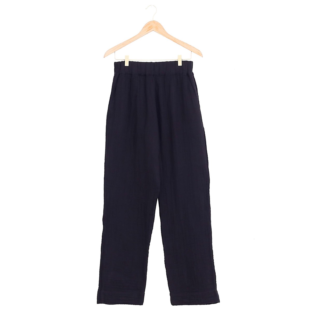 Handcrafted Double Gauze Cotton Pants - Cool Comfort in Black - M (member)