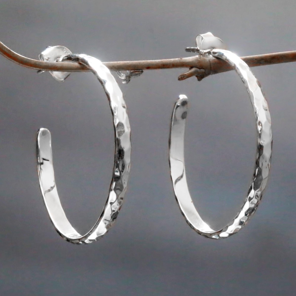 Sterling Silver Half Hoop Earrings – Mosaic in Sterling