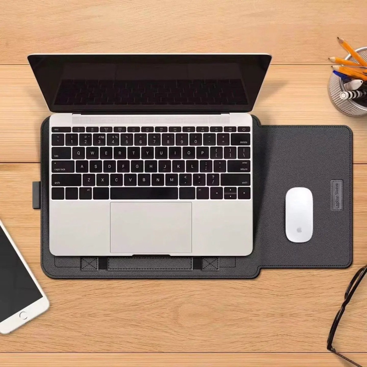 3-in-1 Laptop Sleeve & Stand – Black