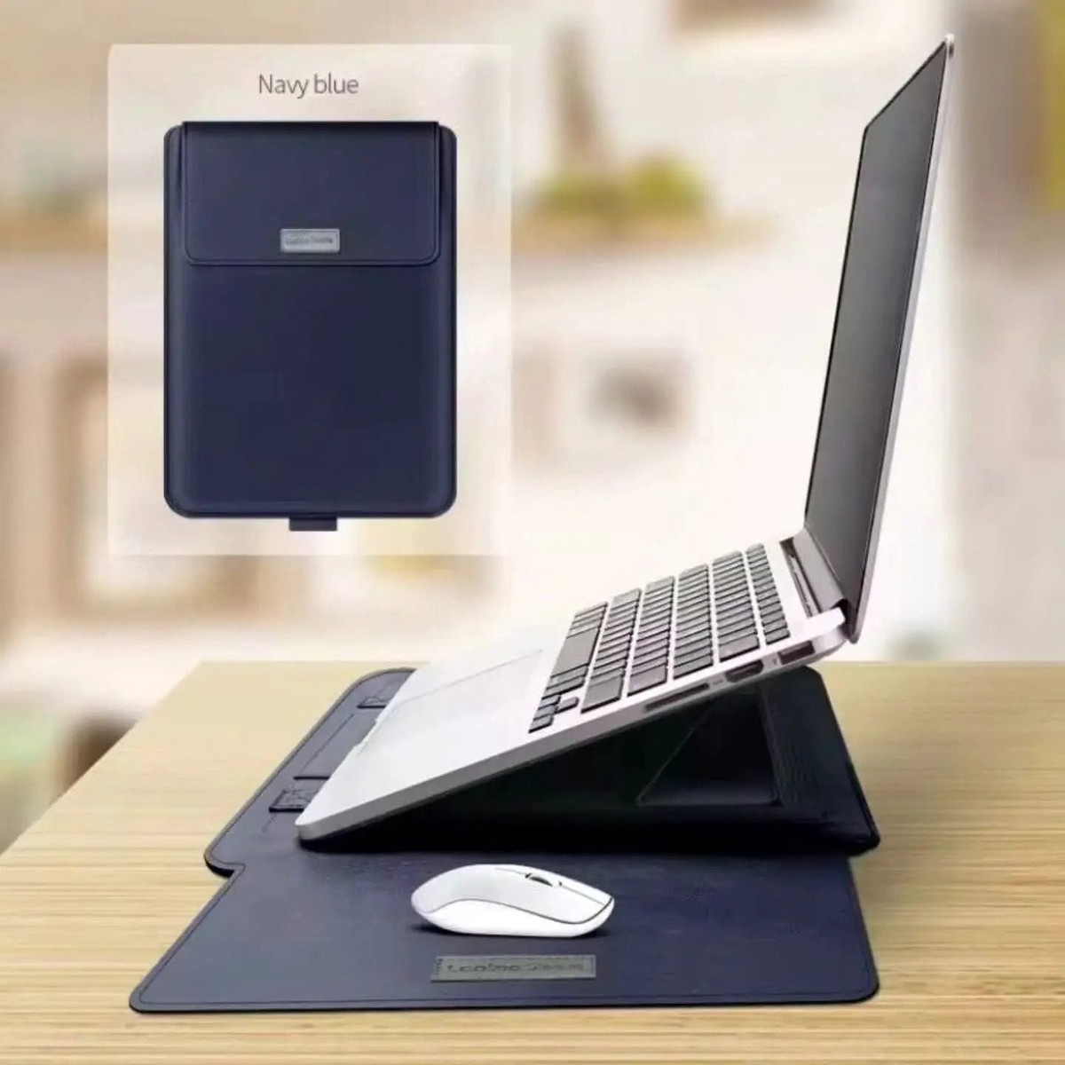 3-in-1 Laptop Sleeve & Stand – Blue