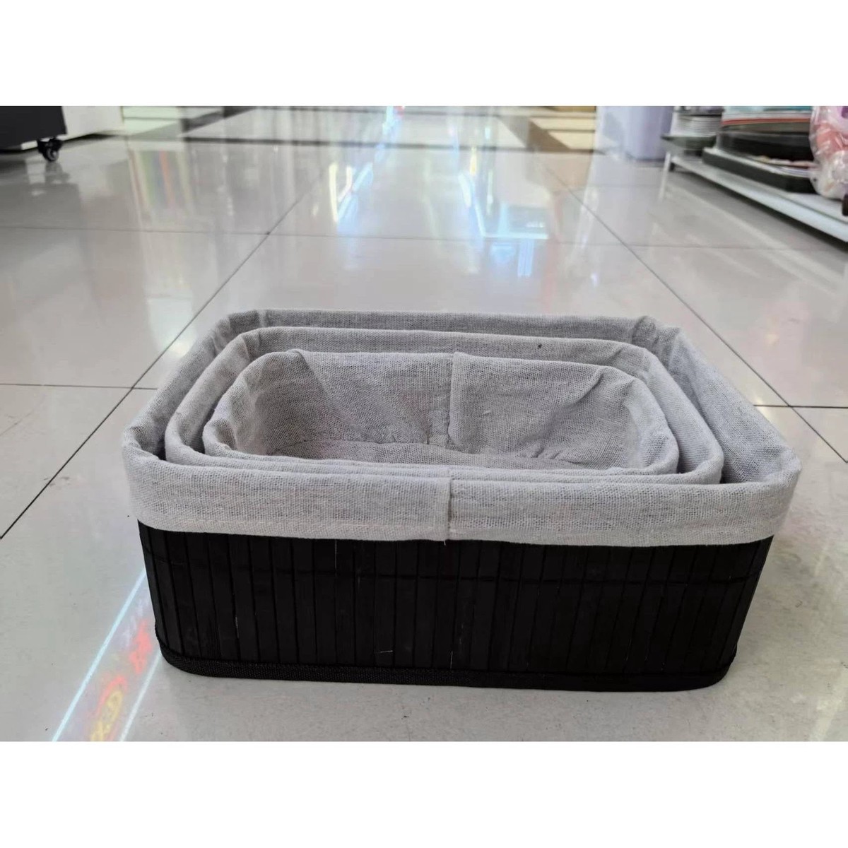 3-In-1 Wicker Basket Set For Home Organization Declutter – Black