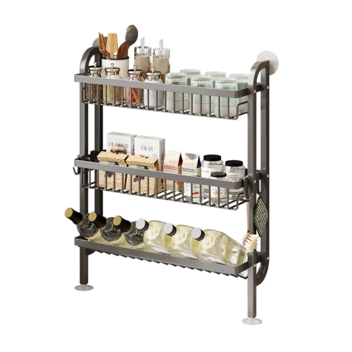 3-Tier Wall-Mounted Kitchen Rack Rustproof for Small Kitchen