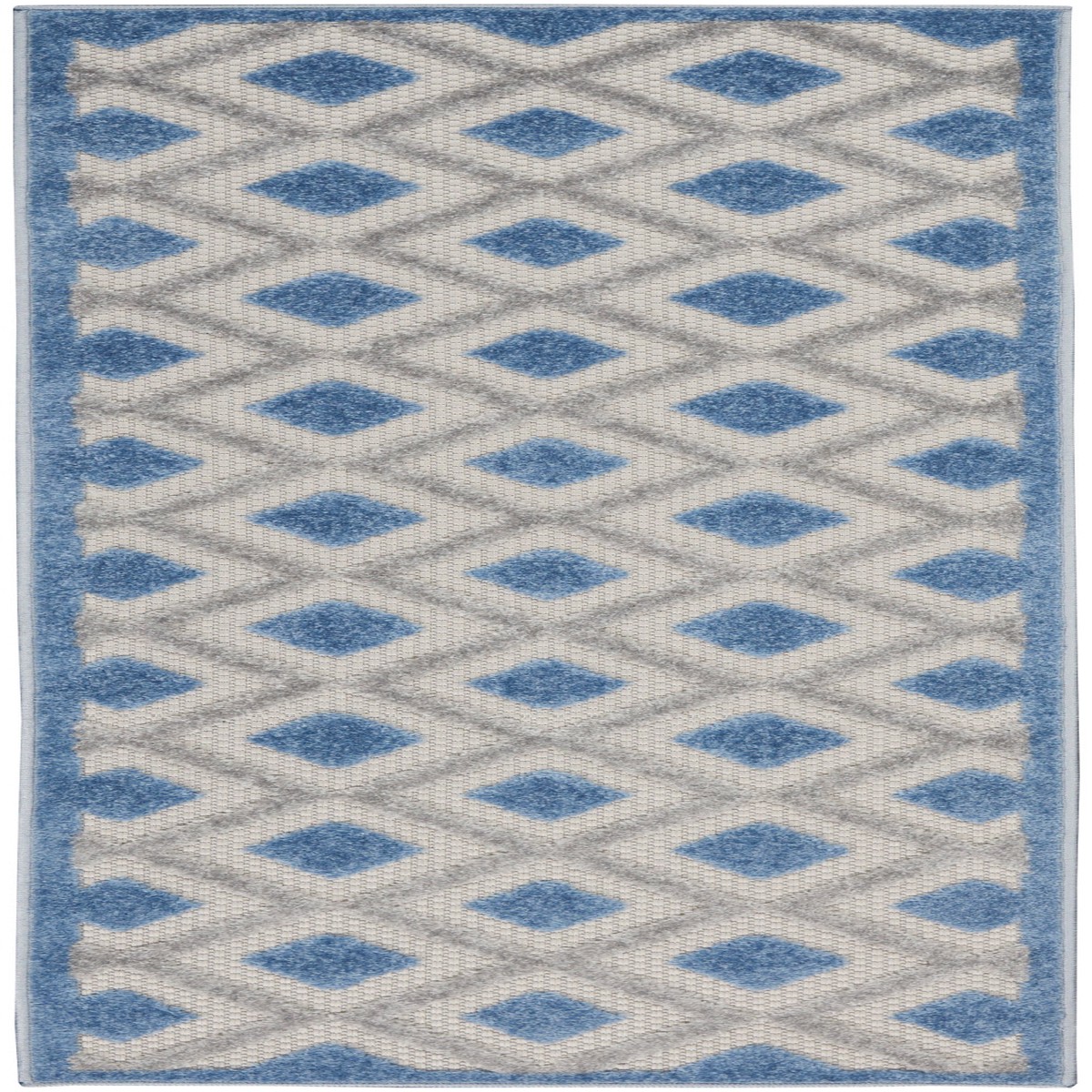 Aloha Blue Grey Modern Polypropylene Area Rug - 2' x 6'