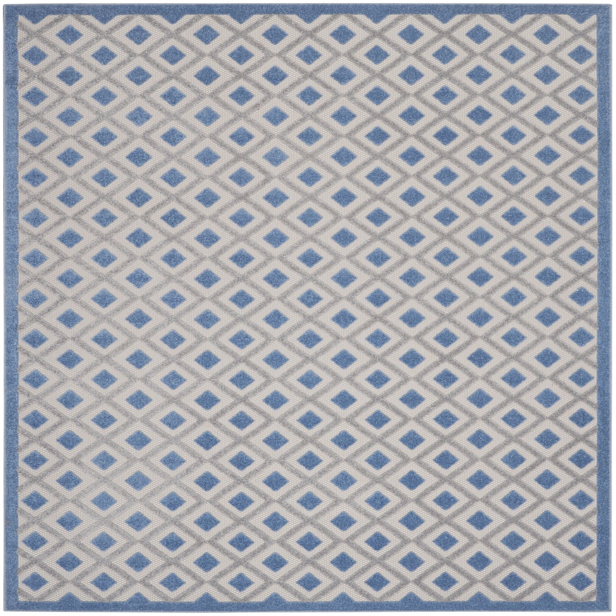 Aloha Blue Grey Modern Polypropylene Area Rug - 7' x 10'