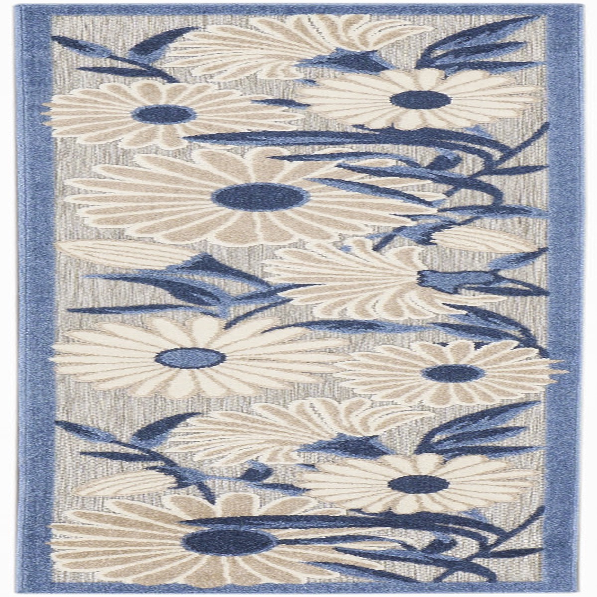 Aloha Blue Grey Outdoor Polypropylene Area Rug - 2'3" x 8'