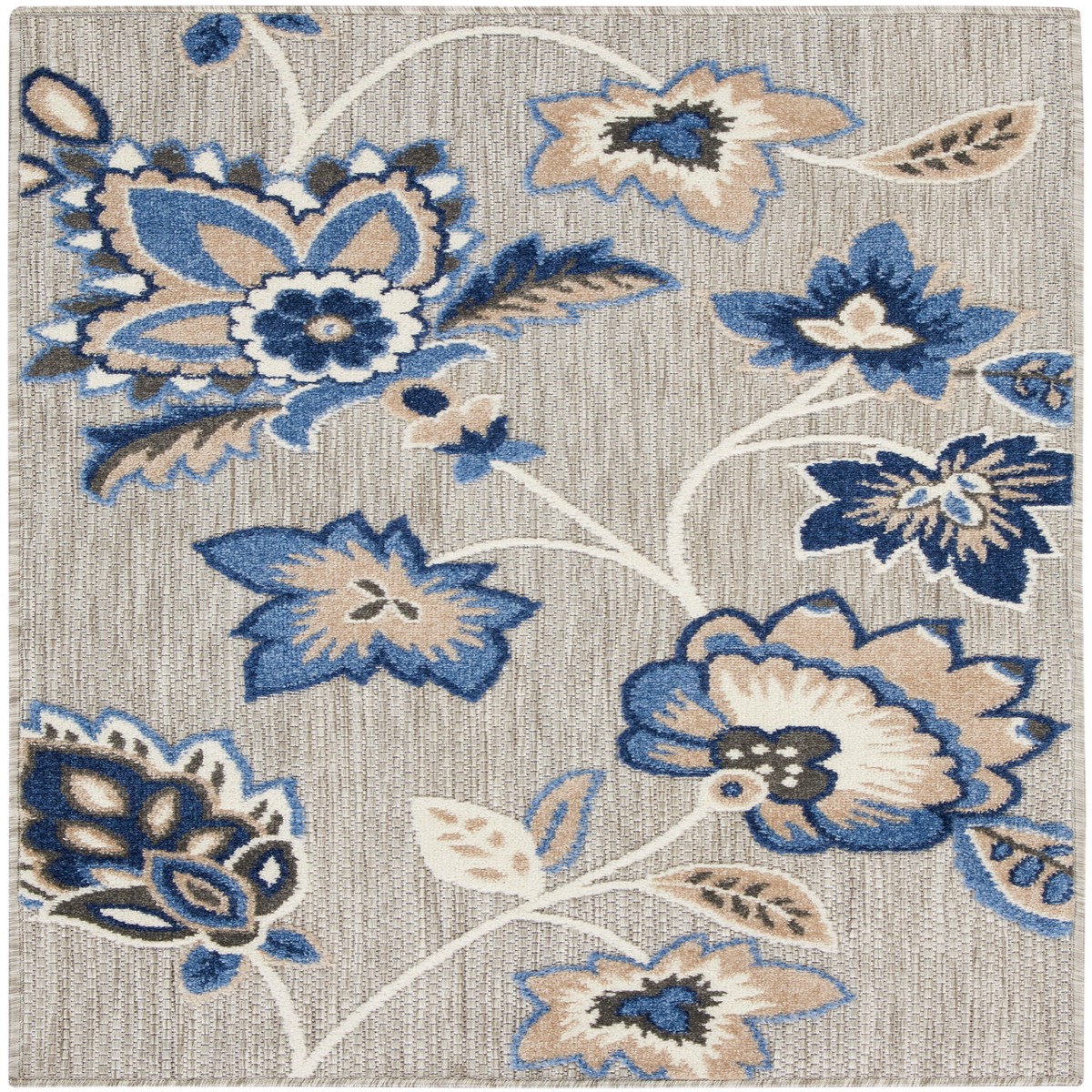 Aloha Blue Grey Outdoor Polypropylene Area Rug - 2'8" x 4'