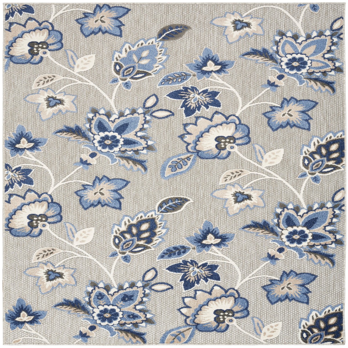 Aloha Blue Grey Outdoor Polypropylene Area Rug - 5'3" x 7'5"