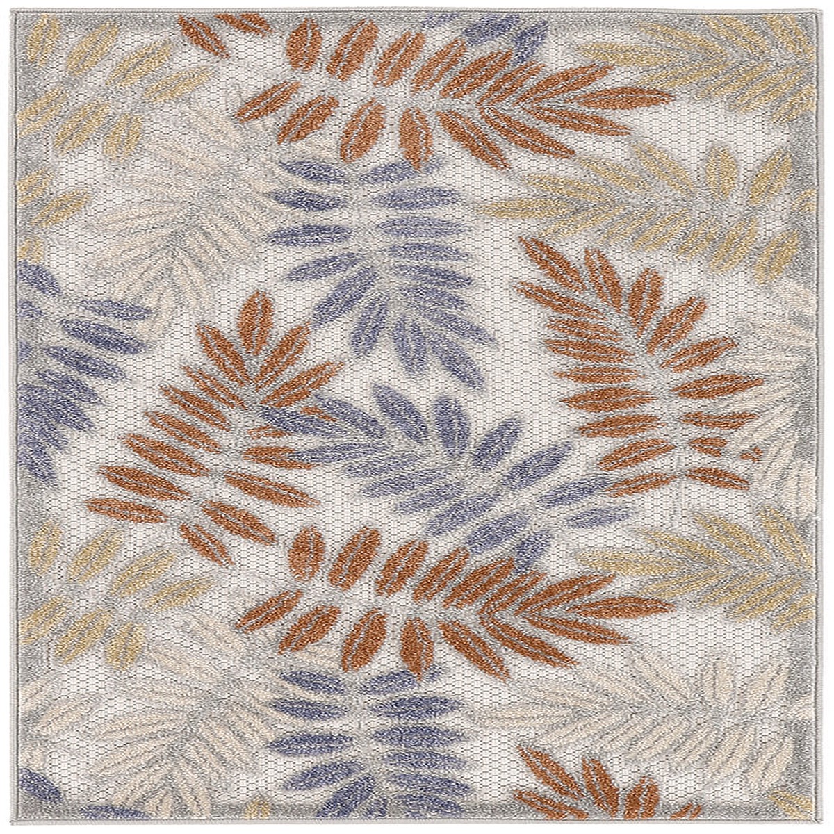 Aloha Blue Mocha Outdoor Polypropylene Area Rug - 2'8" x 4'