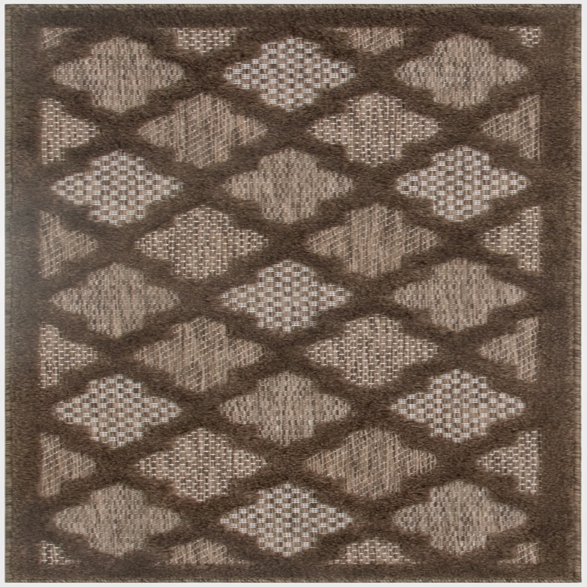 Easy Care Brown Modern Polypropylene Area Rug - 2' x 4'