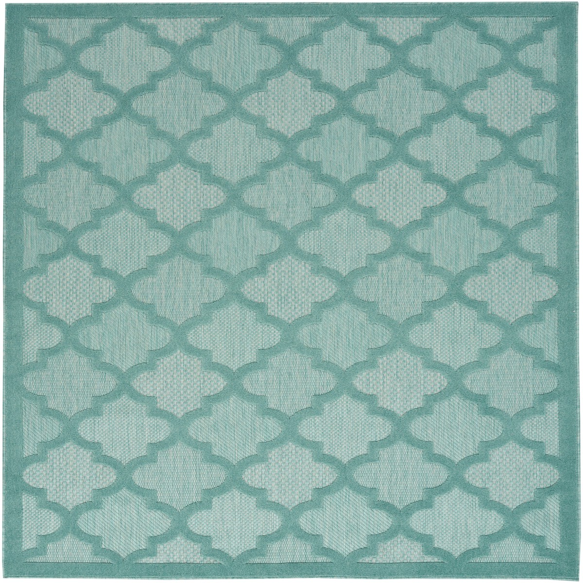 Easy Care Aqua Teal Modern Polypropylene Area Rug - 4' x 6'